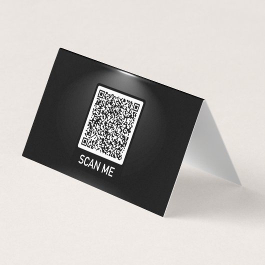 Code QR sous Spotlight Black Gold Carte de visite (Dos)