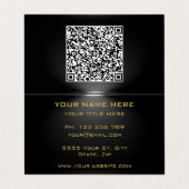 Code QR sous Spotlight Golden Black Carte de visit (Extérieur déplié)
