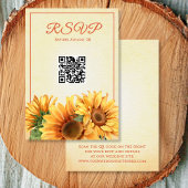 Code QR Sunflower Wedding Carte RSVP
