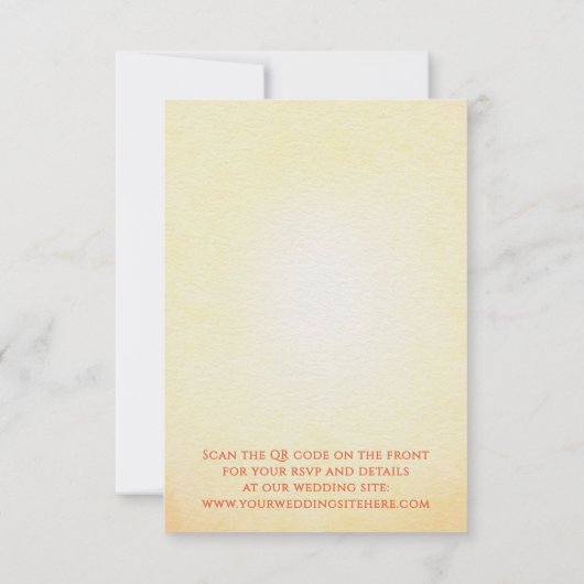 Code QR Sunflower Wedding Carte RSVP (Dos)