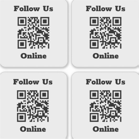 Code QR sur 4 Stickers (Devant)