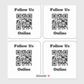 Code QR sur 4 Stickers (Feuille)