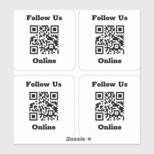 Code QR sur 4 Stickers (Feuille)