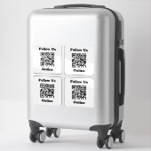 Code QR sur 4 Stickers (Sur valise)