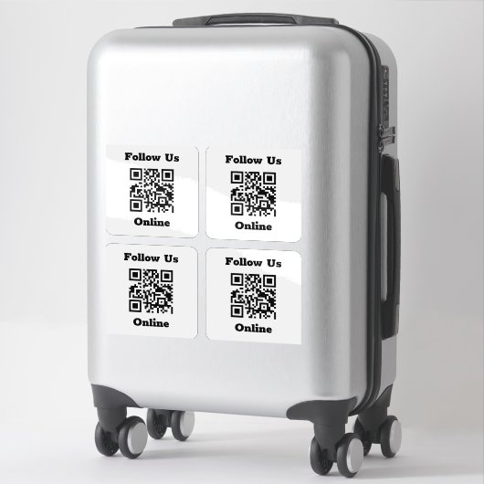 Code QR sur 4 Stickers (Sur valise)