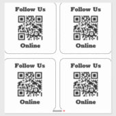 Code QR sur 4 Stickers (Feuille)