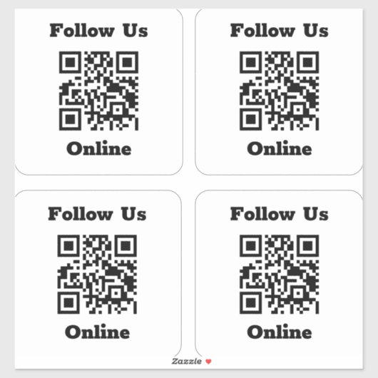 Code QR sur 4 Stickers (Feuille)