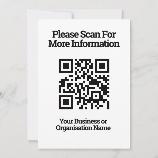 Code QR sur une carte d'informations client (Devant)