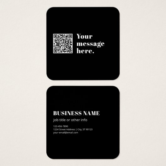 Code QR téléchargé et texte rétro modifiable (Devant & derrière)