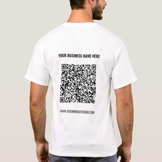 Code QR Texte personnalisé T-shirt commercial prom (Dos)