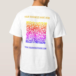 Code QR Texte personnalisé T-shirt professionnel C