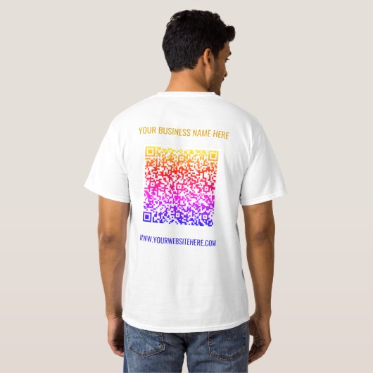 Code QR Texte personnalisé T-shirt professionnel C (Dos entier)