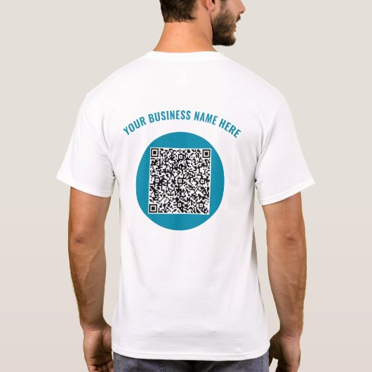 Code QR Texte personnalisé T-shirt professionnel C (Dos)