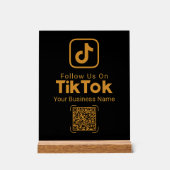 Code QR TikTok Black Gold Nom de l'entreprise Suiv (Recto)
