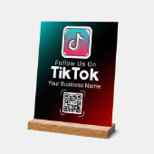 Code QR TikTok Rouge Sarcelle Nom de l'entreprise (Angle)