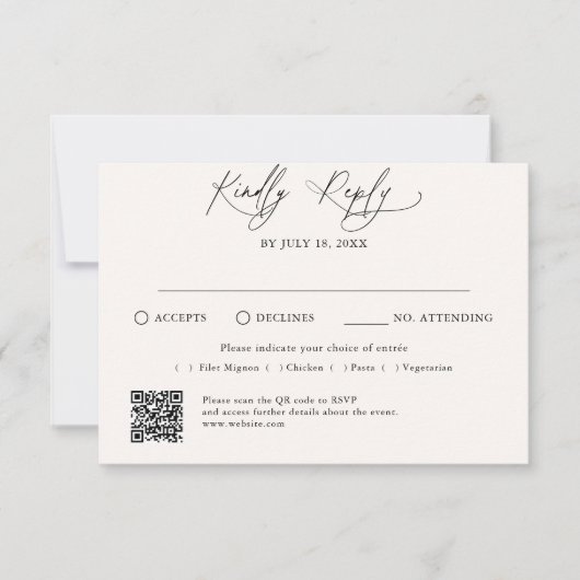 Code QR traditionnel de script minimal RSVP (Devant)