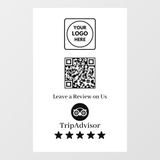 Code QR Tripadvisor | Panneau d'affichage des avis (Feuille)