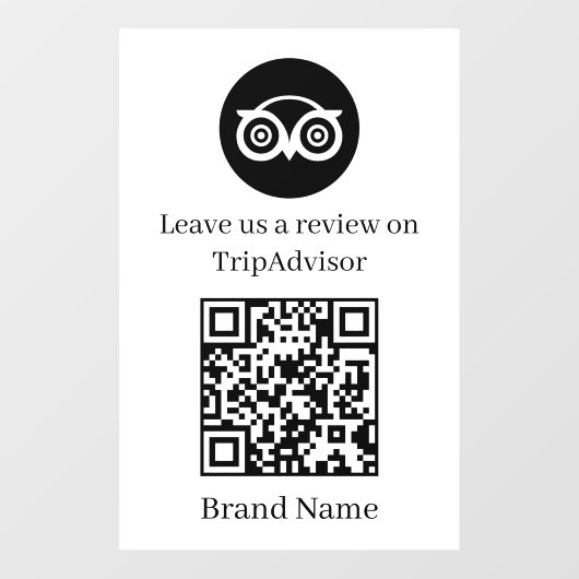 Code QR Tripadvisor | Panneau d'affichage des avis (Feuille)