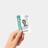 Code QR turquoise Logo de l'entreprise Badge photo (Manuel / portable)