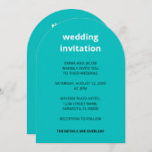 Code QR Turquoise Tout en un Faire-part de mariage (Devant / Derrière)