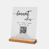 Code QR unique de médias sociaux en écriture éléga (Angle)