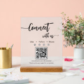 Code QR unique de médias sociaux en écriture éléga (Mariage)