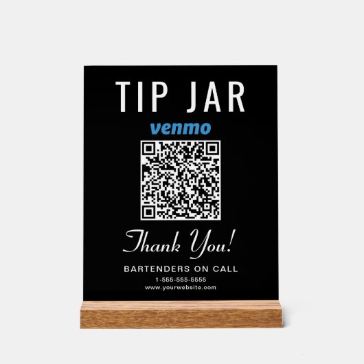 Code QR Venmo de cagnotte noir (Recto)