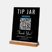 Code QR Venmo de cagnotte noir (Angle)