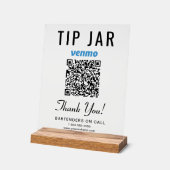 Code QR Venmo de la caisse de pourboire clair (Angle)