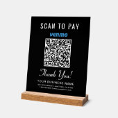 Code QR Venmo noir pour paiement par scan (Angle)