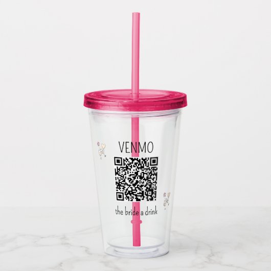 Code QR VENMO pour offrir un verre à la mariée Ent (Devant)