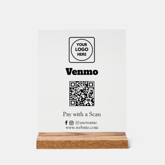 Code QR Venmo | Scannez pour payer avec un logo d' (Recto)