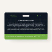 Code QR vert - Badge d'ID photo | Employé (Dos)