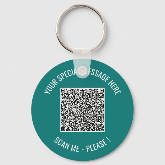 Code QR Votre Message Texte Cadeau de Porte-Clés S (Recto)