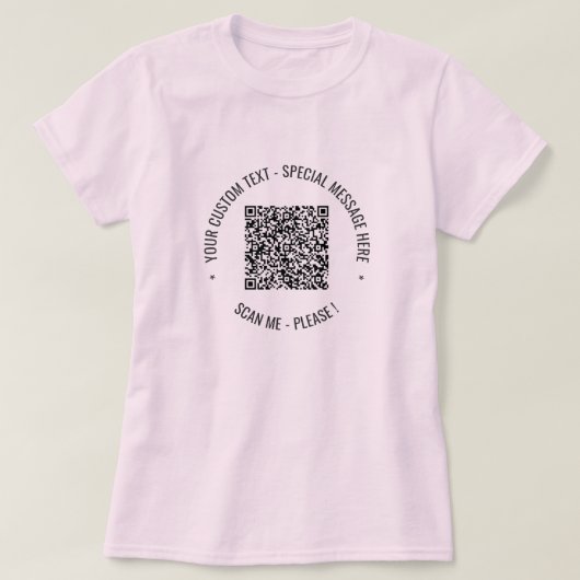 Code QR Votre texte Message spécial T-shirt Cadeau (Design devant)