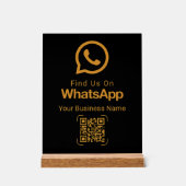Code QR WhatsApp Entreprise Contact Noir Or (Recto)
