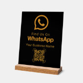Code QR WhatsApp Entreprise Contact Noir Or (Angle)