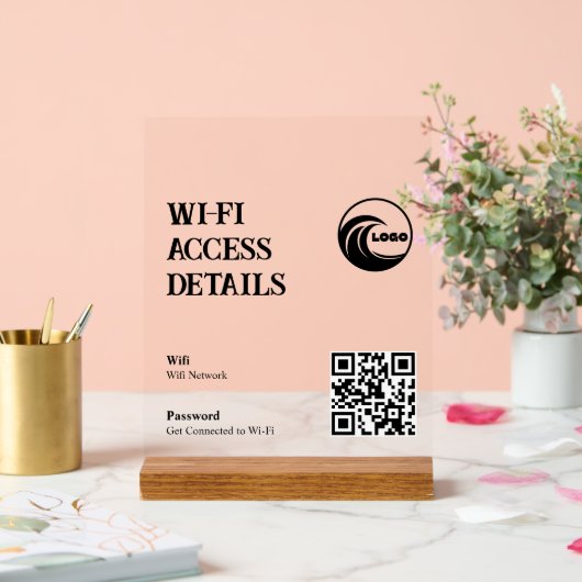 Code QR Wi-Fi sur panneau de mousse | Scannez pour (Mariage)