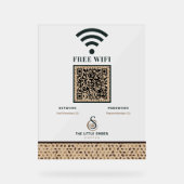 Code QR WiFi Café Design Grain de Café Clair (Recto)