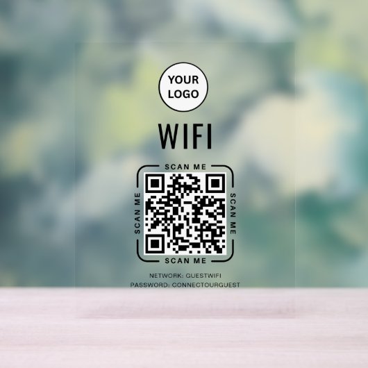 Code QR Wifi | Logo Entreprise Scannez pour vous c (Neutre)
