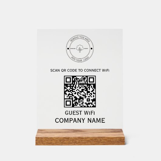Code QR Wifi Mot de passe et nom de réseau Blanc (Recto)