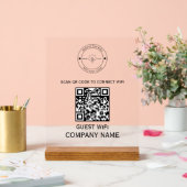 Code QR Wifi Mot de passe et nom de réseau Blanc (Mariage)