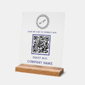 Code QR Wifi Mot de passe et nom de réseau Blanc (Angle)