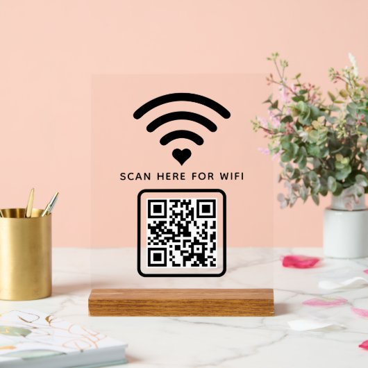 Code QR Wifi Scan pour se connecter autocollant (Mariage)