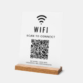 Code QR Wifi Scan pour se connecter blanc (Angle)