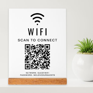 Code QR Wifi Scan pour se connecter blanc
