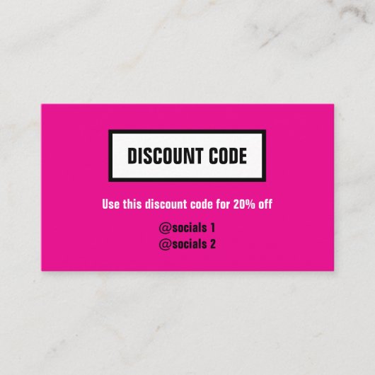 Code remise avec code QR, Carte de visite (Devant)