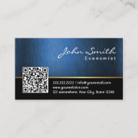 Code Royal Blue QR Carte de visite économiste