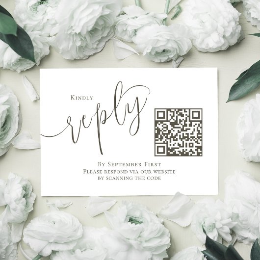 Code RSVP QR de mariage élégant Script simple