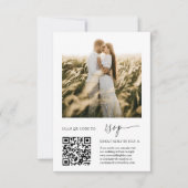 Code RSVP QR élégant avec Mariage photo (Devant)